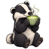 Dachs mit Matcha Latte