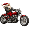Weihnachtsbiker Santa auf Motorrad