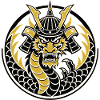 Goldenes Samurai-Drachenemblem