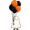 Süßer Geist mit Luftballons – Halloween Motiv