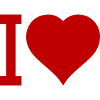 Ich liebe Herz-Icon Typografie