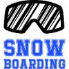 Snowboard Schriftzug Blau