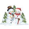 Schneemann-Duo-Geschenkszene