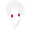 Weiße Afro-Silhouette mit blauen Knöpfen