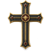 Gothic Kreuz mit Goldrändern