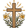 Kreuz mit Blumenpracht