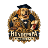 Hundepapa mit Leckerli-Diplom