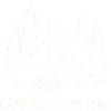 Camping im Tent Waldsilhouette