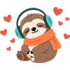 Kuschel-Sloth mit Kopfhörer