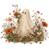 Halloween Geist im Blumenbeet