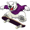 Skater Eisbär Skateboard