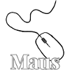 Maus Schriftzug Schwarz Weiß