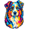 Bunter Australian Shepherd – Pop-Art-Aussie-Hund