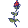Blauer Umriss Rose Bloom