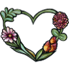 Aquarellrahmen mit Blumenherz