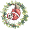 Weihnachts-Sloth im Kranz