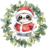 Weihnachts-Faultier im Santa-Outfit