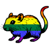 Rennmaus in Regenbogenfarben