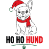 Weihnachts-Hund im Santa-Look