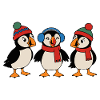 Drei Weihnachts-Papageitaucher – Weihnachten