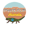 Australien-Landschaft mit Krokodil und Ameise