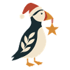 Weihnachtspuffin mit Weihnachtsstern