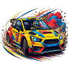 Rallye-, Sportwagen-, Rallye-Fan
