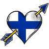 Finnland Flagge Herz mit Pfeil