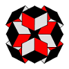 Roter geometrischer Würfel Schwarz