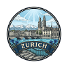 Zürich Schweiz Reiseabzeichen Grossmunster Geschenk