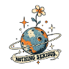 Planet mit Blume – Nichts Ernst