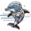 Delfin im Raumanzug – Blau