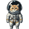 Katze im Raumanzug – mit Weltraumhelm