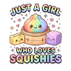 Mädchen liebt Squishies Regenbogen