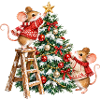 Mäuse schmücken den Weihnachtsbaum