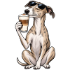 Whippet mit Latte Macchiato
