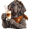 Neapolitanischer Mastiff mit Latte Macchiato
