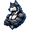 Wolf Comic Muskeln