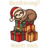 Schlafendes Faultier mit Weihnachtsmütze