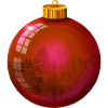 Red Christmas Bauble isolated.
