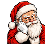 Grimmiger Santa im klassischen Rot