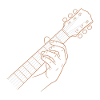 Gitarren-Griffbrett Handlinien-Kunst-Musiker-Tee