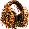 Goldene Herzmusik Kopfhörer-Design