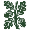 Eichenlaub Holzschnitt Grafik