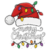 Weihnachtshut mit Lichterkette Merry Christmas