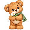 Süßer Teddybär mit Gänseblümchen