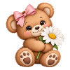 Süßer Teddybär mit Gänseblümchen