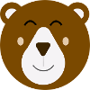 Süßer glücklicher brauner Bär