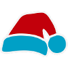 Weihnachtsmann-Pop-Hut Blau-Rot