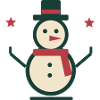 Schneemann mit Schal und Zylinder – Winter